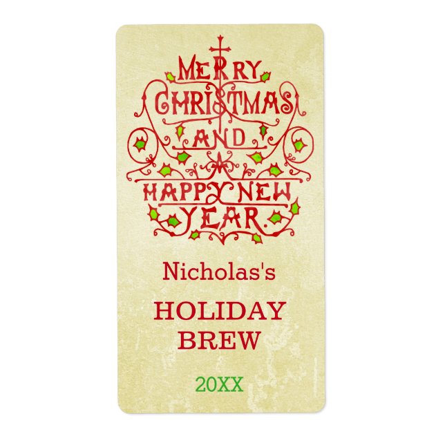 Christmas New Year Vintage Typography Personalised (Front)