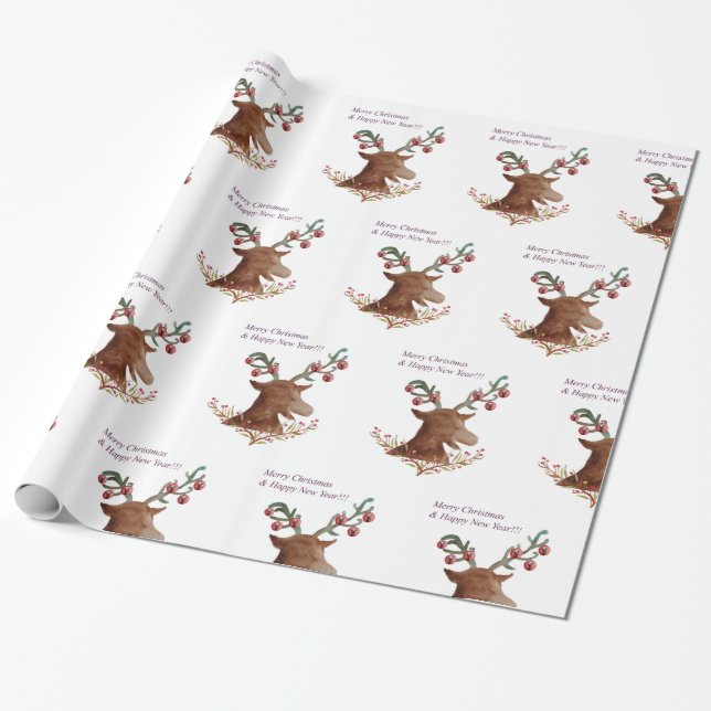 Christmas, New Year Wrapping Paper (Unrolled)
