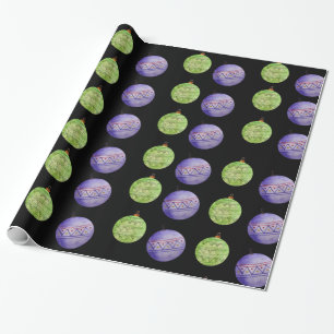 Christmas - New Year's Eve Holiday Decor Balls Wrapping Paper