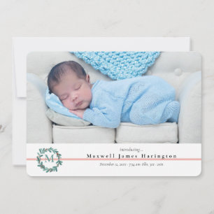 Christmas Newborn Photo Birth Announcement