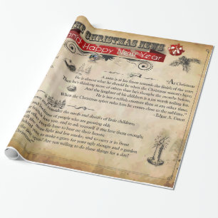 Christmas News Glossy Wrapping Paper, 30" x 6' Paper