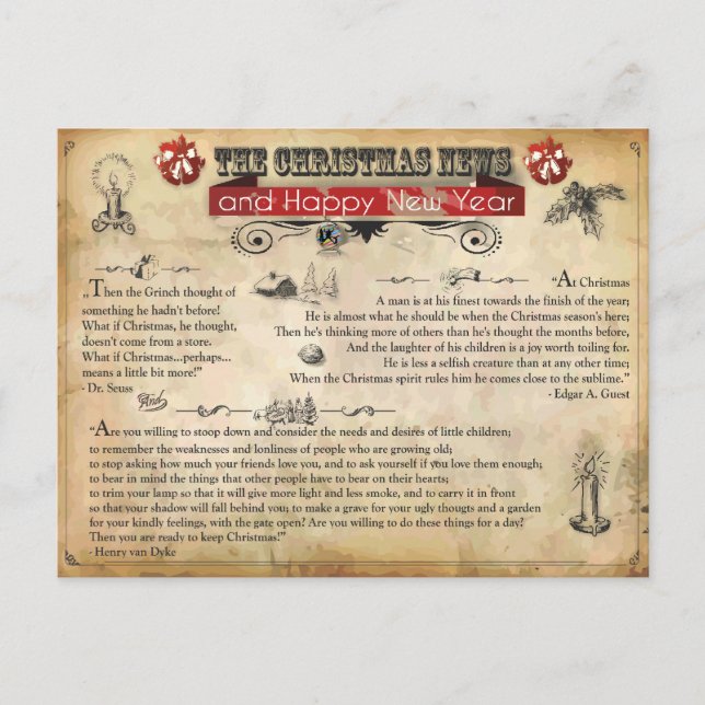 Christmas News Postcard (Front)