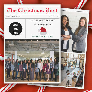 Christmas Newsletter Newspaper Business Corporate Holiday Card