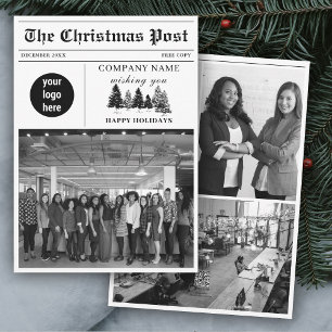 Christmas Newsletter Newspaper Business Corporate  Holiday Card