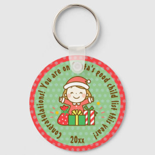 Christmas Nice List Kids Gift From Santa Clause Key Ring