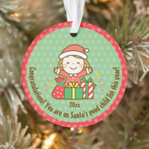 Christmas Nice List Kids Gift From Santa Clause Ornament