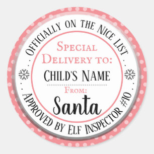 Christmas Nice List Official Custom Name Classic Round Sticker