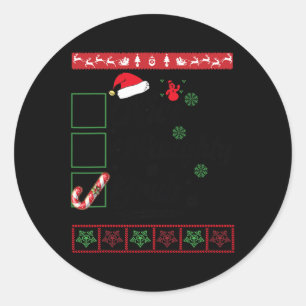 Christmas Nice Naughty Bruh Candy Cane Xmas Women Classic Round Sticker