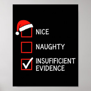 Christmas Nice Naughty Insufficient Evidence Santa Poster