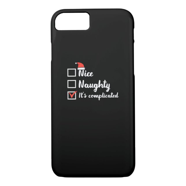 Christmas Nice Naughty Its Complicated  Case-Mate iPhone Case (Back)