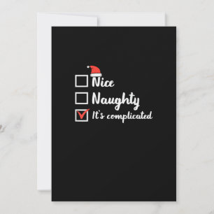 Christmas Nice Naughty Its Complicated Holiday Card