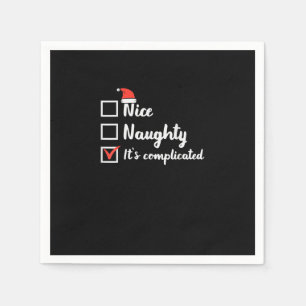 Christmas Nice Naughty Its Complicated Napkin