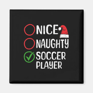 Christmas Nice Naughty Soccer Player Christmas Lis Magnet