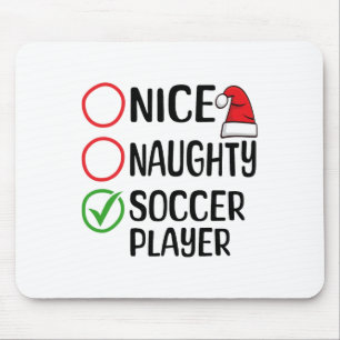 Christmas Nice Naughty Soccer Player Christmas Lis Mouse Mat