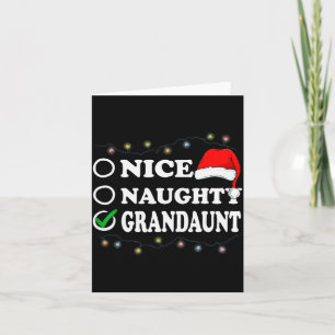 Christmas Nice Or Naughty Or Grandaunt Pajama  Card