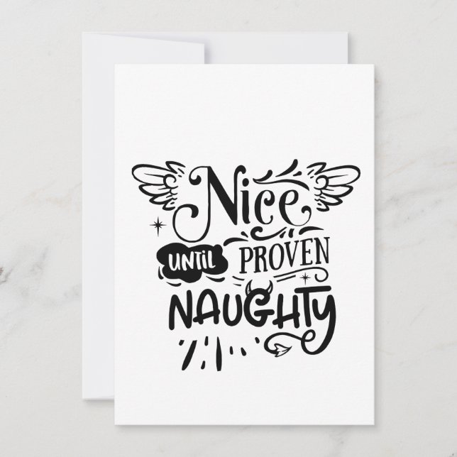 Christmas Nice Until Proven Naughty Funny Santa  Invitation (Front)