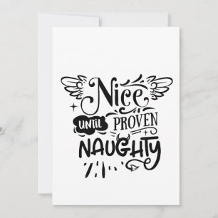 Christmas Nice Until Proven Naughty Funny Santa Thank You Card