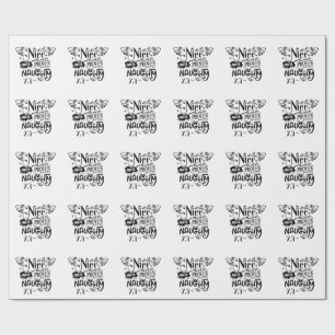 Christmas Nice Until Proven Naughty Funny Santa  Wrapping Paper