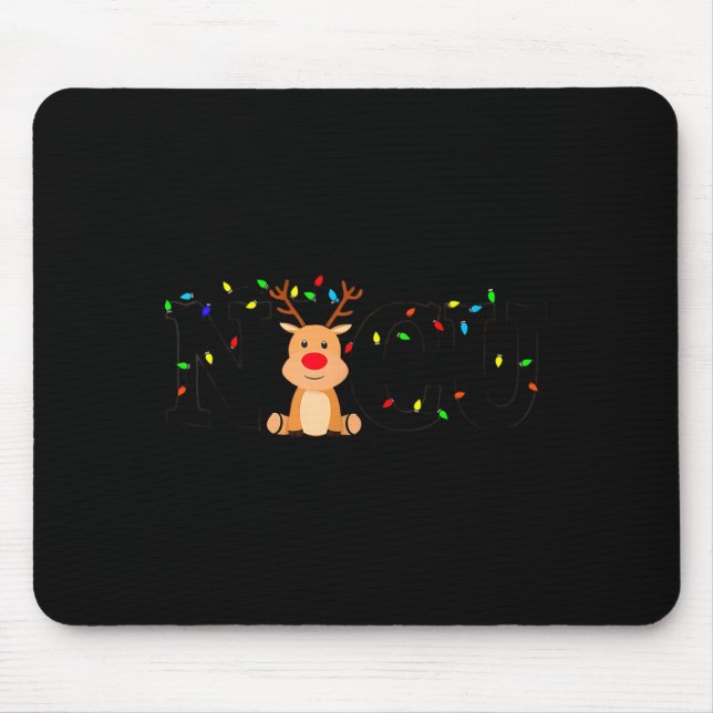 Christmas Nicu Nurse Crew Santa Reindeer Love Nurs Mouse Mat (Front)