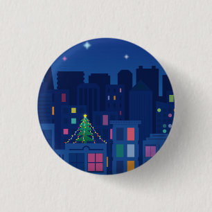 Christmas Night 3 Cm Round Badge