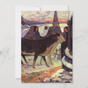 Christmas Night by Paul Gauguin Flat Holiday Card