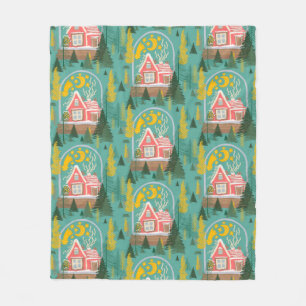 Christmas night Finnish cabins, trees and shooting Fleece Blanket