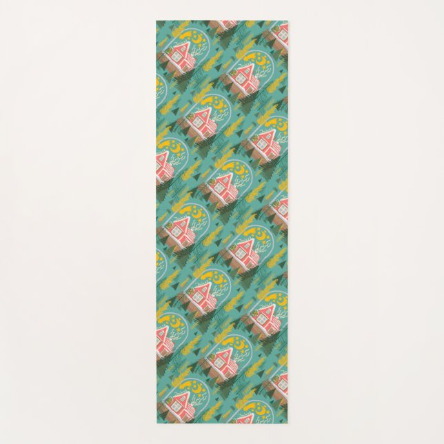 Christmas night Finnish cabins, trees and shooting Yoga Mat (Front)