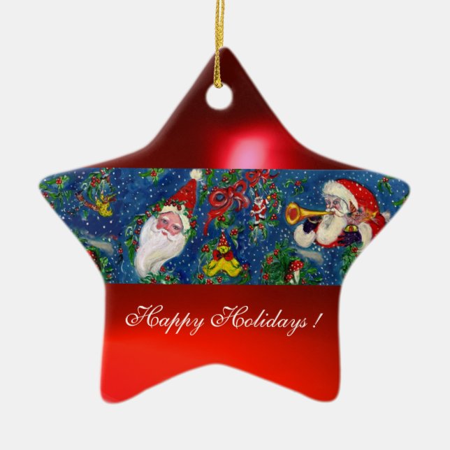 CHRISTMAS NIGHT Heart Ceramic Tree Decoration (Front)