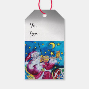 CHRISTMAS NIGHT /INSPIRED SANTA PLAYING VIOLIN GIFT TAGS