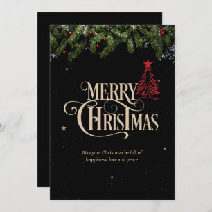 Christmas Night Party Minimalist Christmas Eve  Holiday Card
