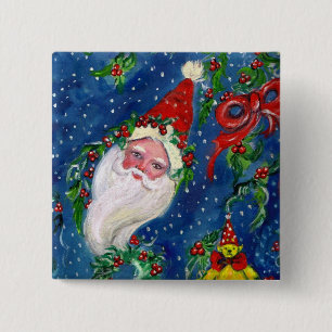 CHRISTMAS NIGHT / SANTA 15 CM SQUARE BADGE