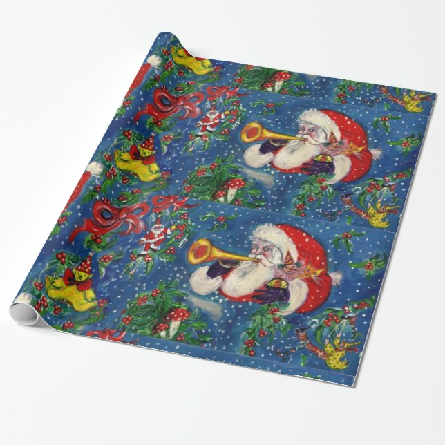 CHRISTMAS NIGHT / SANTA WRAPPING PAPER (Unrolled)