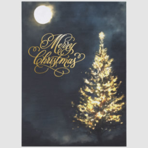 Christmas Night Sky Lit Tree Tissue Paper