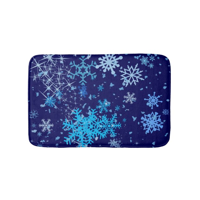 Christmas Night Snowfall Bath Mat (Front)