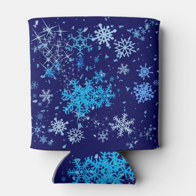Christmas Night Snowfall Can Cooler (Back)