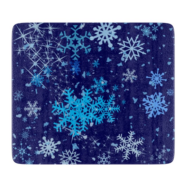 Christmas Night Snowfall Cutting Board (Front)