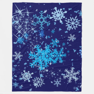 Christmas Night Snowfall Fleece Blanket