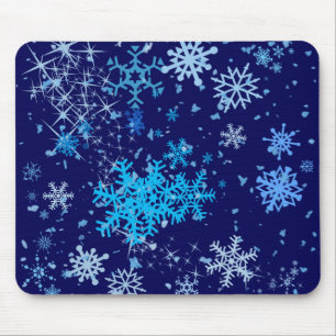 Christmas Night Snowfall Mouse Mat