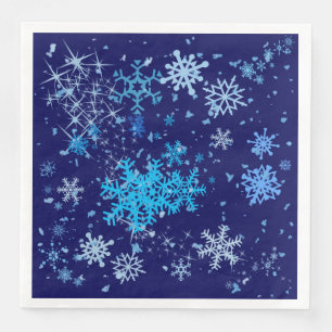 Christmas Night Snowfall Napkin