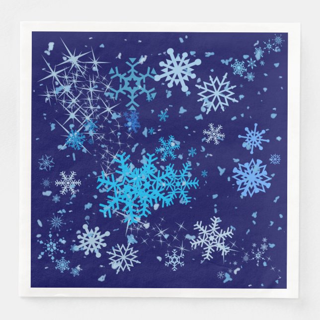 Christmas Night Snowfall Napkin (Front)