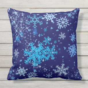 Christmas Night Snowfall Outdoor Cushion