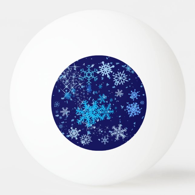 Christmas Night Snowfall Ping Pong Ball (Front)