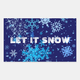 Christmas Night Snowfall Rectangular Sticker
