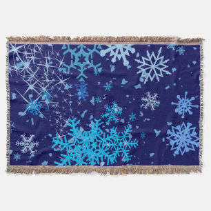 Christmas Night Snowfall Throw Blanket