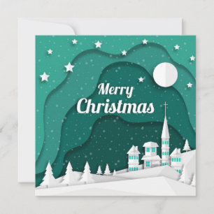 Christmas Night Village Card