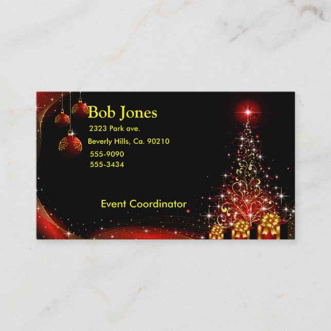 Christmas Night Wonderland Red Set Business Card (Front)