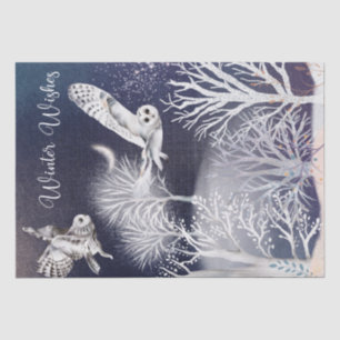 Christmas Nights Winter Owls Tissue Paper