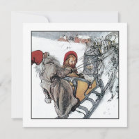 Christmas Nisse and Kersti on Sleigh Ride