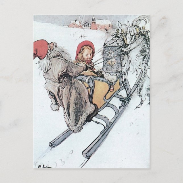 Christmas Nisse and Kirsti Holiday Postcard (Front)