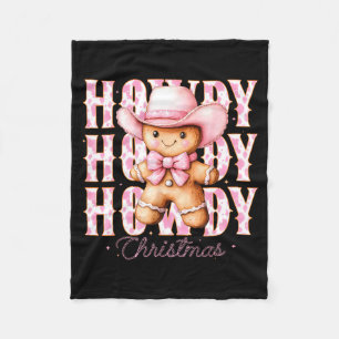 Christmas Nk Gingerbread Cowboy Cowgirl Howdy West Fleece Blanket